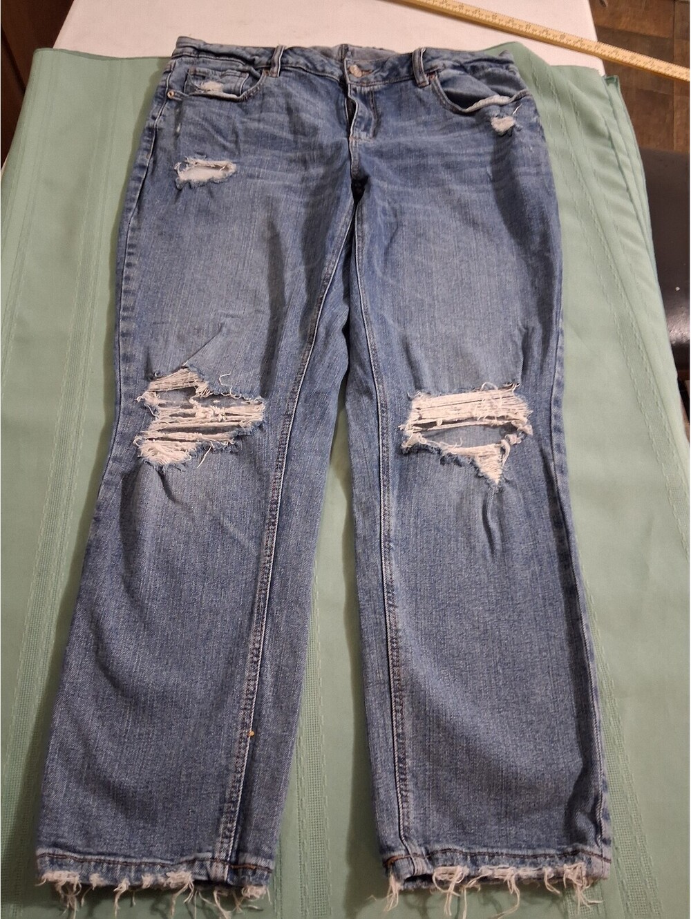 Garage Distressed Light Blue Ripped Jeans Size 13